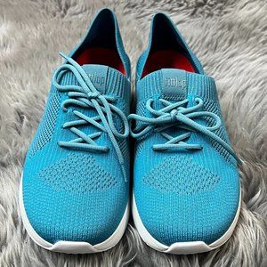 Fitflop | Women's Marble Knit Sneakers | Teal | Size 9